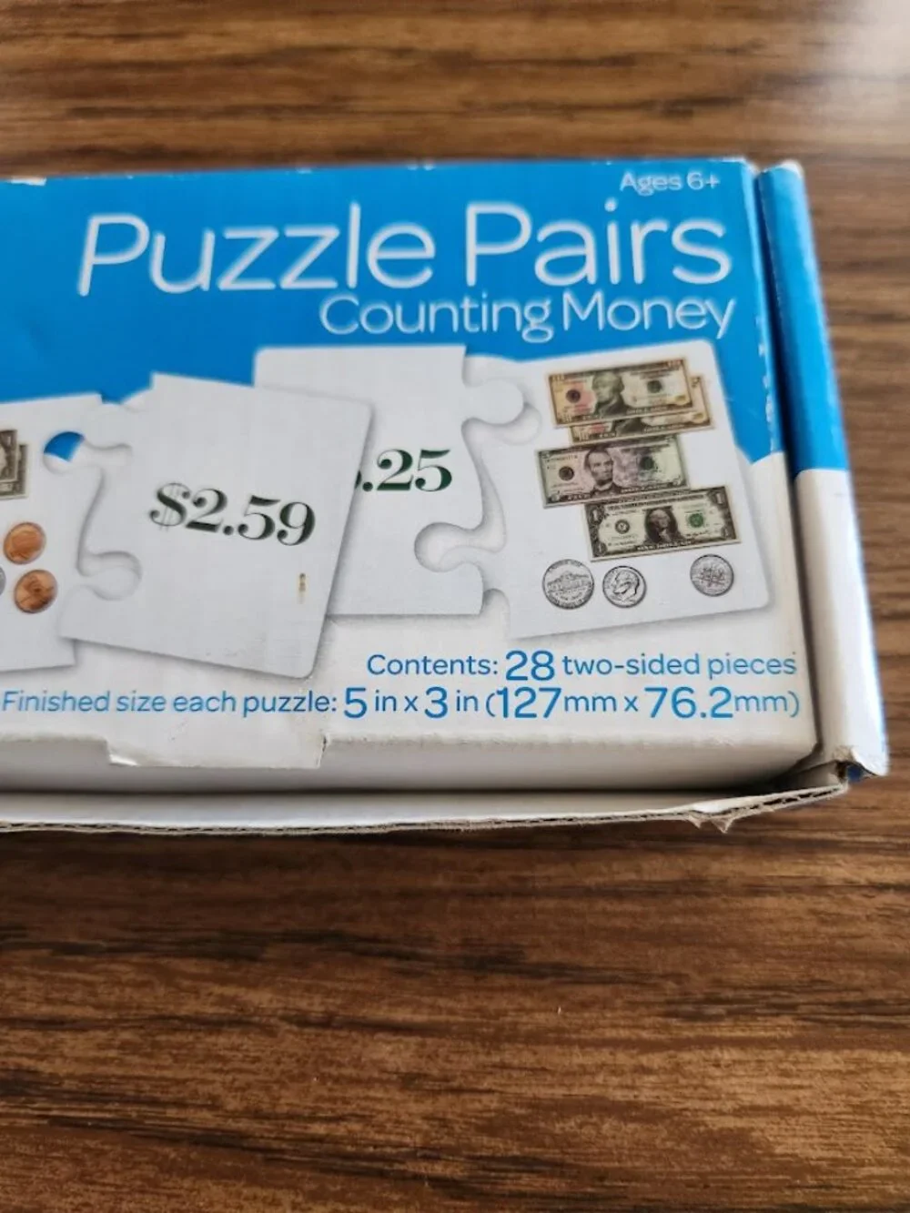 Puzzle Pairs Flash Cards Counting Money Currency Math Double-Sided Game Toy  Inc